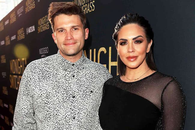 Katie Maloney in caption with her husband Tom Schwartz